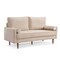Homeroots 69" Beige Velvet Sofa And Toss Pillows With Dark Brown Legs 543709 - alternate 9