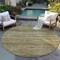 Homeroots 8' Fern Green And Taupe Round Abstract Washable Indoor Outdoor Area Rug 618276 - alternate 8
