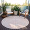 Homeroots 8' Pink And Gray Round Animal Print Washable Indoor Outdoor Area Rug 600638 - alternate 9
