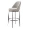 Homeroots 32" Gray And Black Fabric And Steel Bar Height Swivel Bar Chair 555680 - alternate 1