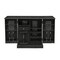 Homeroots 28in Black Solid Wood Carved Floral Bar Cabinet With Two Doors And One Drawer 727846 - alternate 6