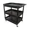 Luxor Utility Cart with Deep Lipped Plastic Shelves, 400 lb Load Capacity, 3 Shelves, 32 in L, 24 in W BKTC111GY - alternate 9