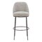 Homeroots 32" Gray And Black Fabric And Steel Bar Height Swivel Bar Chair 555680 - alternate 6