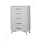 Homeroots 34" White Carved Geometric Solid Wood Five Drawer Dresser 524116 - alternate 11