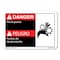 Signmission OSHA Danger, 14" Height, Rigid Plastic, 14" x 10", Landscape, Pinch Points (Bilingual Spanish) OS-CL-P-1014-L-19970 - alternate 1