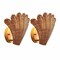 Jonathan Y Elodie 11.5" Vintage Coastal 1-Light Rattan Scallop Shell LED Wall Sconce, Brown/Gold Painting, 2PK JYL5709A-SET2 - alternate 1