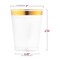 Smarty Had A Party 10 oz. Clear with Metallic Gold Rim Round Tumblers (336 Cups), 336PK 6954G-CASE - alternate 7