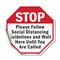 Signmission Stop Please Follow Social Distancin, 10 Inch X 10 Inch, Vinyl Decal OC-D-10-196 - alternate 1