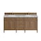James Martin Vanities Brittany 72" Double Vanity, Pecan w/ 3 CM Carrara Marble Top 655-V72-PCN-3CAR - alternate 1