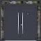 Vdomdoors Metal Double Doors Deux 0729 Gray Graphite Stainless Steel Insert 2 Sidelights and Top Transom Entr DEUX0729DEXD-GRE-W14+72+14xH80+14-RH-I - alternate 4