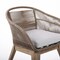 Homeroots 27" Gray and Natural Wood Solid Wood Outdoor Dining Chair with Gray Cushion 490225 - alternate 4