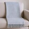 Homeroots 50" X 67" Cream And Denim Blue Cotton Blend Woven Plaid Throw Blanket with Fringe 632902 - alternate 4