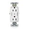 Leviton DPl Dup Rec 15A 125V 2MCtrl Self-Gr Wht 16252-2PW - alternate 1