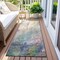 Homeroots 8' Runner Beige Blue and Gray Abstract Washable Non Skid Indoor Outdoor Runner Rug 559560 - alternate 8