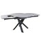 Homeroots 47" Gray and White Ceramic and Metal Self-Storing Leaf Cross Leg Base Oval Extendable Dining Table 555194 - alternate 6