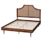 Baxton Studio Macaria Mid-Century Modern Ash Walnut Woven Rattan Queen Size Bed 248-12648-9814-ZORO - alternate 9