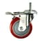 Service Caster 4 Inch SS Red Polyurethane 3/8 Inch Threaded Stem Caster with Total Lock Brake SCC-SSTSTTL20S414-PPUB-RED-381615 - alternate 1