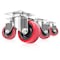 Powertec 2'' Swivel Plate Caster Wheels w/400 lbs Loads 2 with Brakes & 2 without, PU Castor Wheels, 4PK 17212N - alternate 1