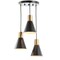 Jonathan Y Apollo 15" 3-Light Metal Cluster LED Pendant, Black/Brass Gold JYL6133A - alternate 1