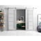 Sartodoors Sturdy Double Barn Door with Frosted Glass Grey 60x96 (2* 30x96) Solid Core Modern Interior QUADRO4002DB-S-OAK-6096 - alternate 1
