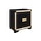 Homeroots 26" Black and Gold Two Drawer Faux Crystal Bling Wood Nightstand 564649 - alternate 8