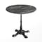 Flash Furniture Commercial All-Weather 31.25" Black Faux Marble HPL Tabletop-Black Bistro Base ST-RD31-BKMAR-SDAT2222-GG - alternate 1