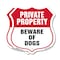 Signmission Private Property Shield Sign Beware Of D, 12 inch X 12 inch, Plastic Sign, 2PK SHI-P-2PACK-12-440 - alternate 1