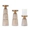 Homeroots Set of Three Brown And White Distressed Floral Resin Tabletop Pillar Candle Holders, 3PK 634834 - alternate 5
