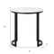 Homeroots 24" Black And White Faux Marble And Steel Round End Table 544231 - alternate 9