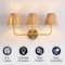 Jonathan Y Malaya 22.75" 3-Light Bohemian Coastal Metal Pleated Paper Shade LED Vanity Light, Beige/Brass Gold JYL1616A - alternate 9
