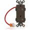 Leviton Straight Blade Receptacle, 5-20R, 20 A, 125V AC, Flush Mount, Self-Grounded MT163-SC - alternate 1