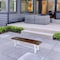 Amerihome Indoor/Outdoor 63 in. Bench with Acacia Top and Metal Base - White AWOBW63 - alternate 4