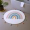 Homeroots 32" White Blue And Pink Cotton Rainbows Round Youthful Bath Rug 634885 - alternate 6
