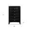 Homeroots 59" Black Solid Wood Mirrored Five Drawer Dresser 384016 - alternate 6