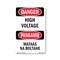 Signmission Safety Sign, OSHA Danger, 5" Height, High Voltage Bilingual, D-35-VT-1327 OS-DS-D-35-VT-1327 - alternate 1