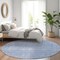 Homeroots 8' Sky Blue And Ivory Round Floral Washable Indoor Outdoor Area Rug 582370 - alternate 7