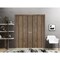 Sartodoors Sliding Closet Double Bi-fold Doors, Planum 0016 Walnut and Aluminum Strips, Sturdy Tracks Moldings PLANUM0016DBF-WLN-96 x 84 (4* 24x84) - alternate 5