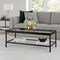Homeroots 45" Clear And Black Glass And Steel Coffee Table With Shelf 520942 - alternate 4
