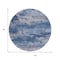 Homeroots 8' Navy Blue And Ivory Round Abstract Washable Indoor Outdoor Area Rug 630929 - alternate 6