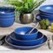 Gibson Home Rockabye 12 Piece Double Bowl Malemine Dinnerware Set in Blue 136596.12 - alternate 5