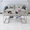 Homeroots 45" Silver Glass And Steel Coffee Table With Shelf 520966 - alternate 8