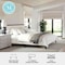 Martha Stewart Jett King Size Solid Wood Platform Bed w/Upholstered Base/Inset Paneled Headboard, Dark Brown/Beige MG-0900271F-K-DKBRN-BG-MS - alternate 8