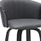 Homeroots 30" Gray And Black Faux Leather Swivel Bar Height Bar Chair 534424 - alternate 9