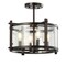 Jonathan Y Hampdon 15" Iron/Glass Modern Drum LED Flush Mount, Oil Rubbed Bronze JYL6700A - alternate 1
