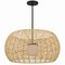 Homeroots Natural And Black Rattan And Metal LED Dimmable Outdoor Hanging Pendent Light 683476 - alternate 6