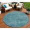 Homeroots 8' Teal Blue Round Washable Indoor Outdoor Area Rug 598862 - alternate 1