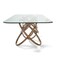 Homeroots 94" Clear And Natural Glass And Solid Wood Pedestal Base Dining Table 283020 - alternate 5