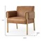 Homeroots 30" Brown and Natural Faux Leather and Solid Wood Arm Chair 606018 - alternate 3