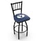 Holland Bar Stool Co 30" Blk Wrinkle Brigham Young Swivel Bar Stool, Jailhouse Back L01830BrigYn - alternate 1