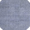 Homeroots 8' Denim Blue Round Geometric Washable Indoor Outdoor Area Rug 607478 - alternate 4
